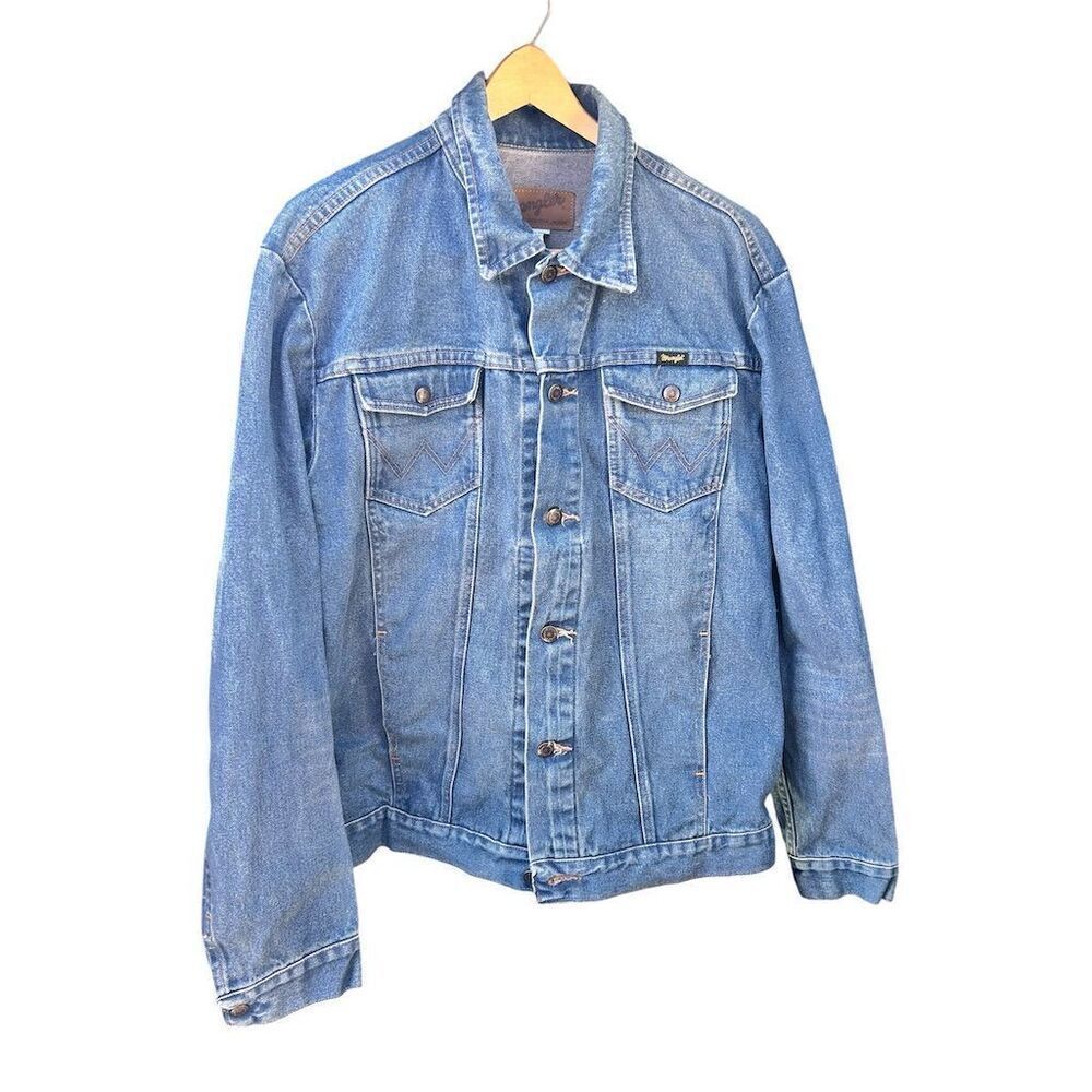 Vintage Wrangler‎ Men's Vintage Blue Denim Trucker Jacket LT Western Style